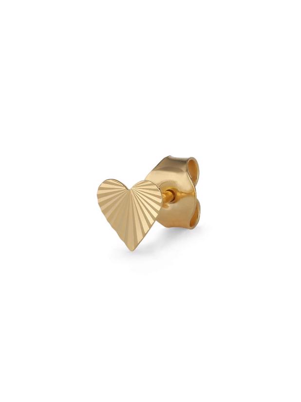Reflection Heart Stud Gold