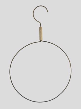 Madam Stoltz Round hanger D:35 cm Iron, Wood