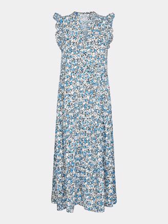 Co Couture Royal Flower S/S Floor Dress New Blue
