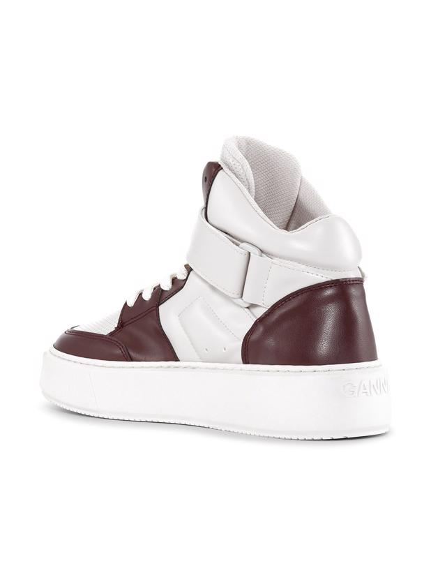 Ganni S1966 Sporty Mix Cupsole High Top Burgundy