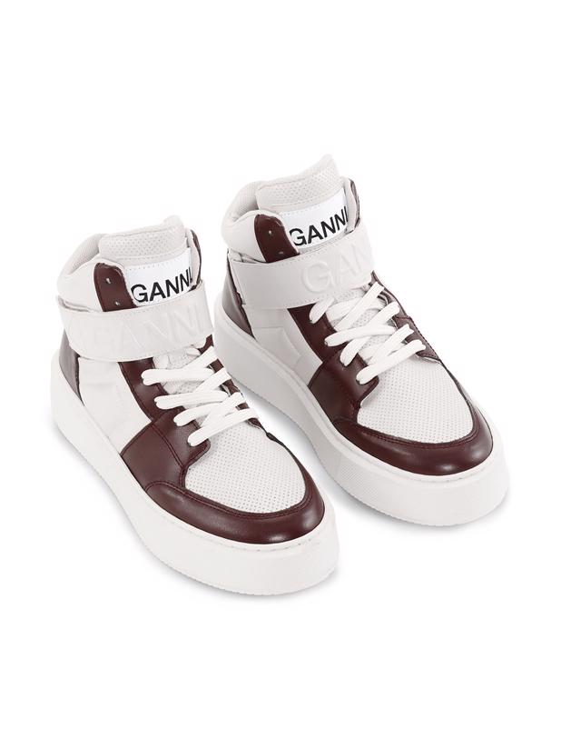 Ganni S1966 Sporty Mix Cupsole High Top Burgundy