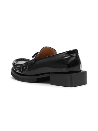 Ganni S2635 Butterfly Logo Moccasin Patent Black