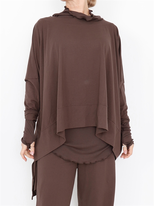 Sort Aarhus Oversize blouse SA2145 Choco