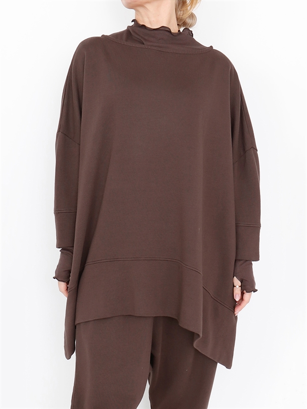 Sort Aarhus Oversize Blouse SA2157 Choco