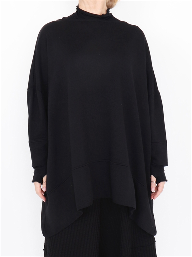 Sort Aarhus Oversize Blouse SA2157 Solid Black