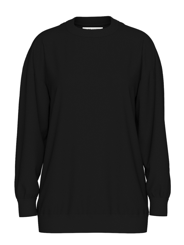 Selected Femme SlfGia Yrsa LS Crew Neck Sweat Black