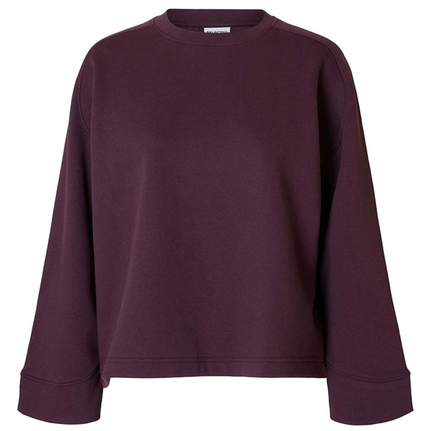 Selected Femme SlfTabby LS Raglan O-Neck Sweat Plum Perfect