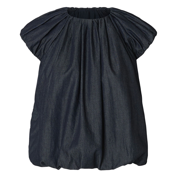Selected Femme SlfRillo Cap Sleeve Denim Top Dark Blue Denim