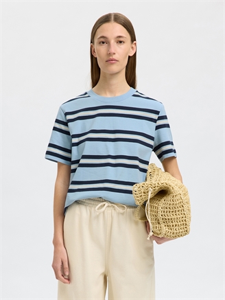 Selected Femme SlfBoxy-Luma SS O-Neck Tee Cashmere Blue