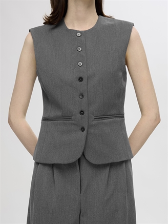 Selected Femme SlfPiya Fitted Vest Dark Grey