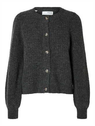 Selected Femme SlfLulu LS Structure Knit Cardigan Volcanic Ash