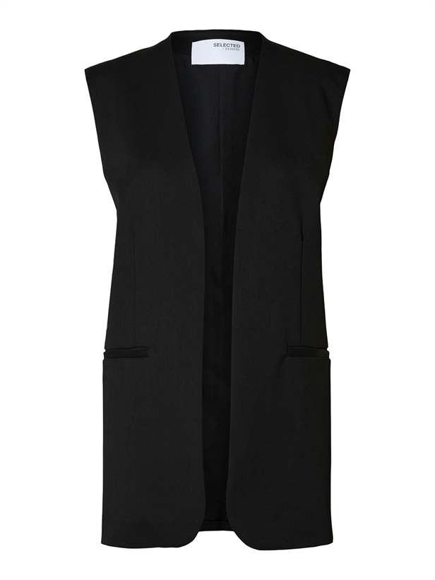 Selected Femme SlfHeidi Long Vest Black