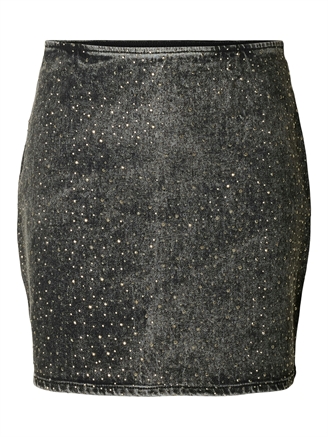 Selected Femme SlfMerle HW Short Black Denim Skirt