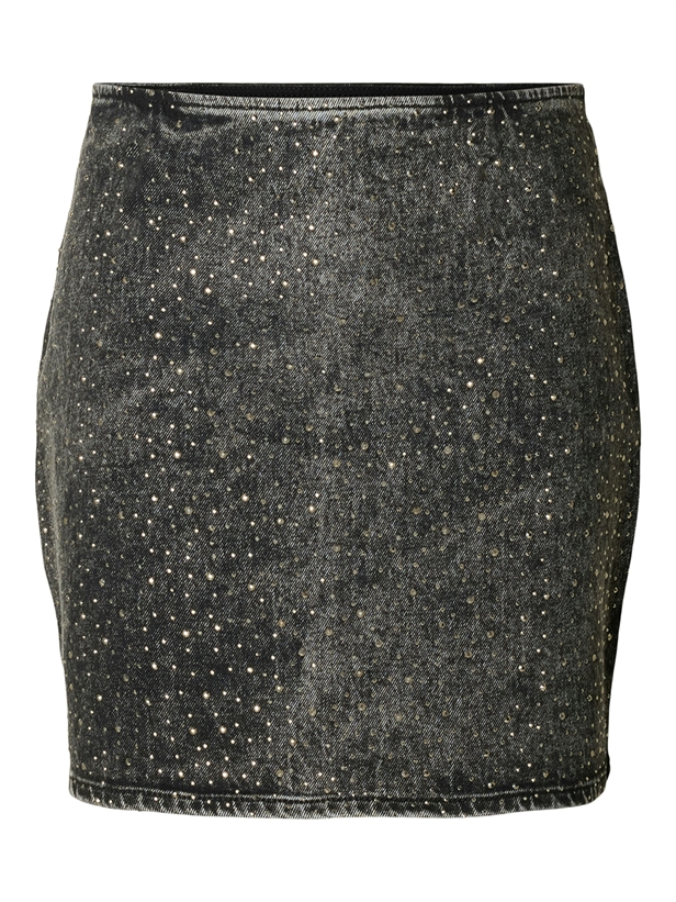 Selected Femme SlfMerle HW Short Black Denim Skirt