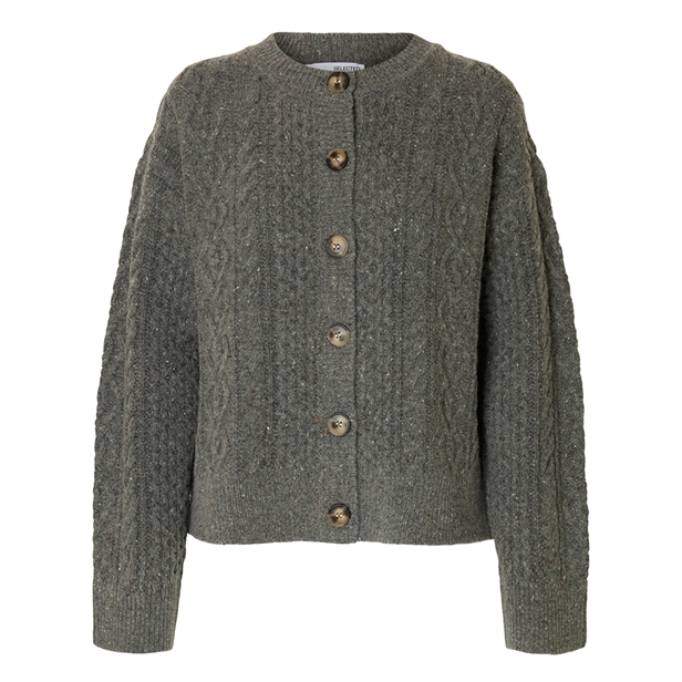 Selected Femme SlfNelly LS Knit O-Neck Cardigan Medium Grey Melange