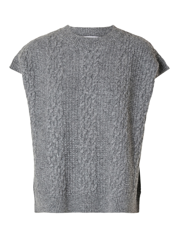 Selected Femme SlfElina Marie Knit Vest Medium Grey Melange