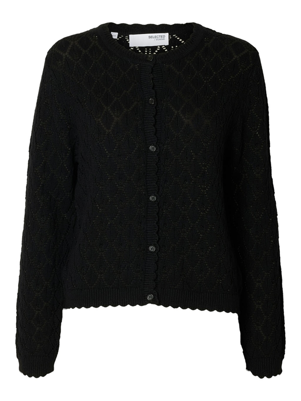 Selected Femme SlfSofia LS Structure Knit Cardigan Black