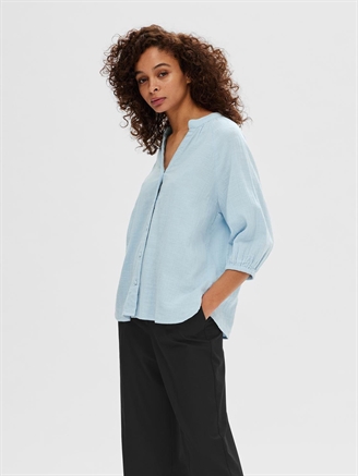 Selected Femme SlfAlberta 3/4 Shirt Cashmere Blue