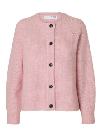 Selected Femme SlfLulu LS Knit Short Cardigan Bleached Mauve