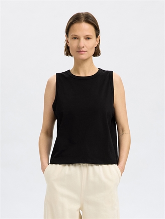 Selected Femme SlfEssential SL Boxy Tank Top Black