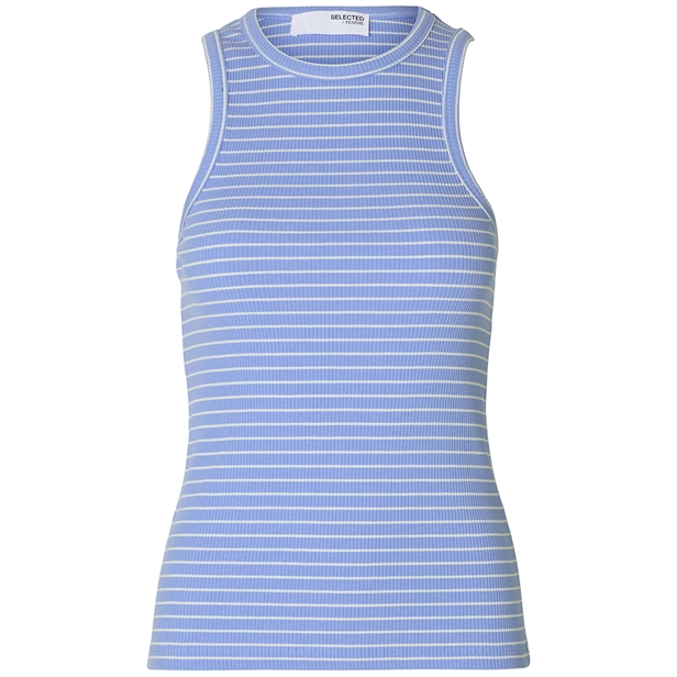 Selected Femme SlfAnna O-neck Striped Tank Top Cornflower Blue/Snow White