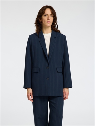 Selected Femme SlfRita LS Relaxed Blazer Pin Stripe Dark Sapphire