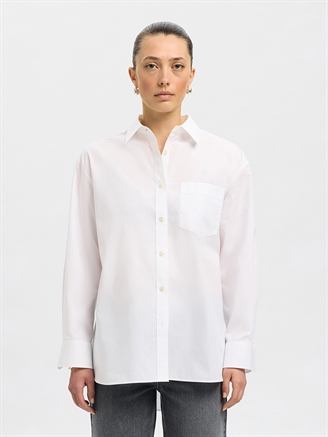 Selected Femme SlfEster LS Oversize Shirt Bright White