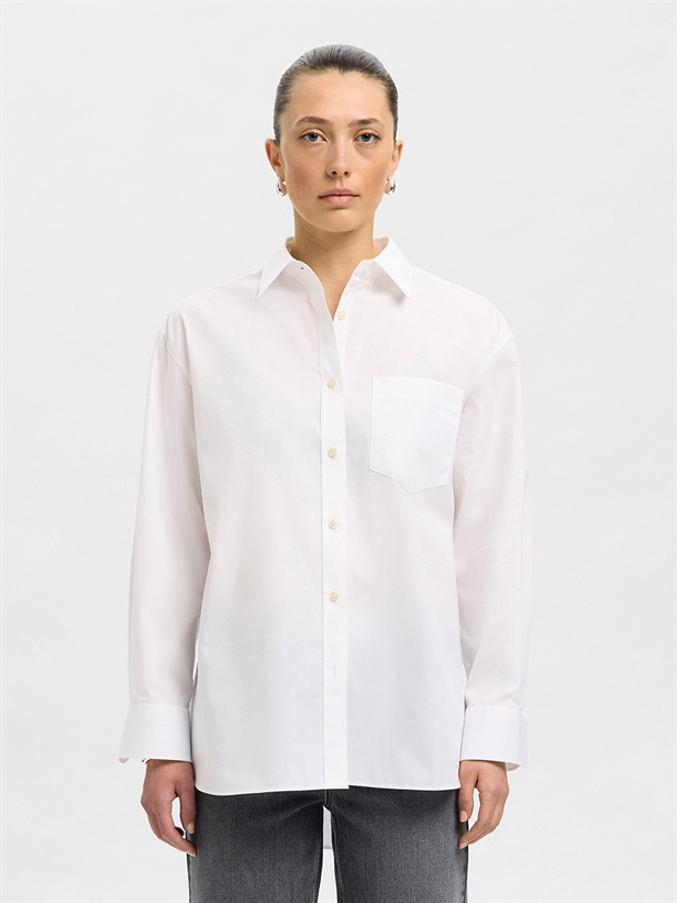 Selected Femme SlfEster LS Oversize Shirt Bright White