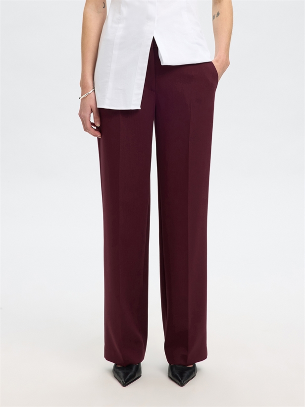 Selected Femme SlfRita MW Wide Pant Melange Fig