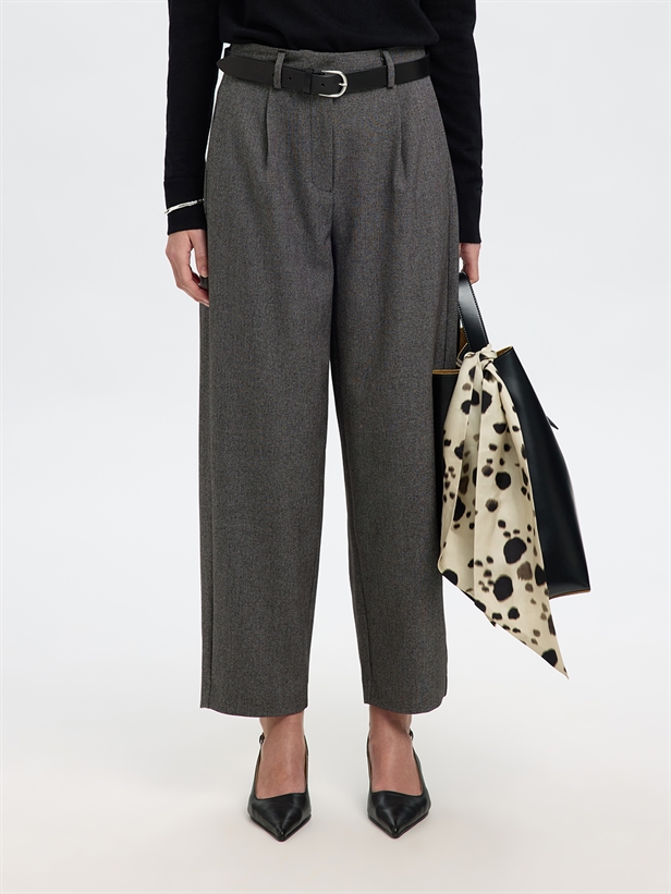 Selected Femme SlfBarrel Alma HW Pant Black