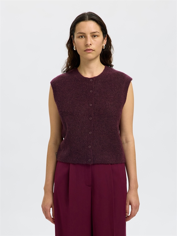 Selected Femme SlfLulu SL Button O-Neck Vest Fig