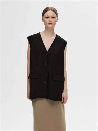 Selected Femme SlfMika Oversized Vest Black