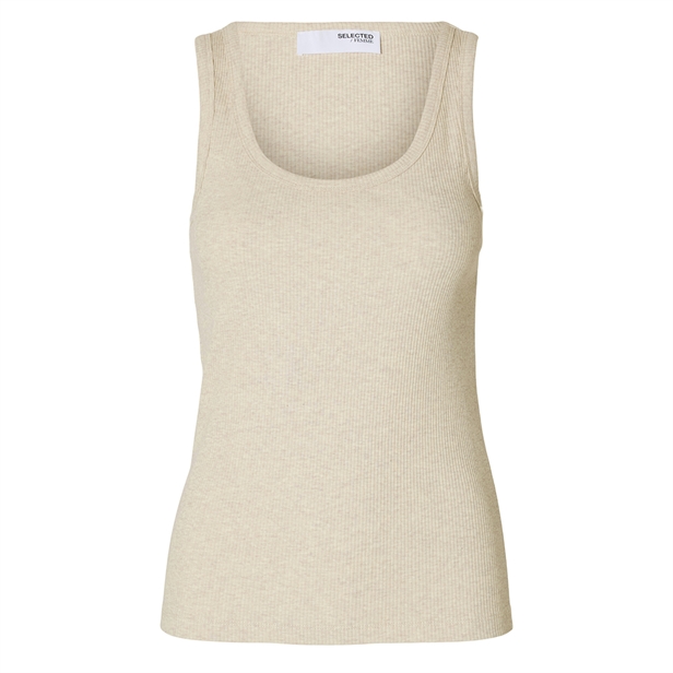 Selected Femme SlfAnna U-Neck Tank Top Oatmeal
