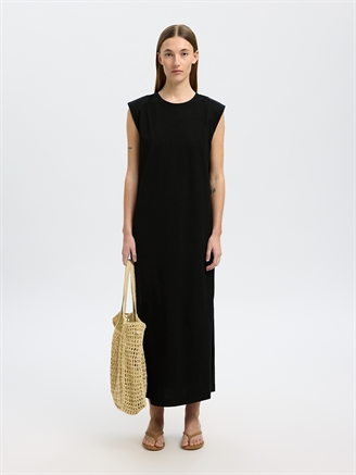 Selected Femme SlfHalley SL Shoulderpad Ankle Dress Black