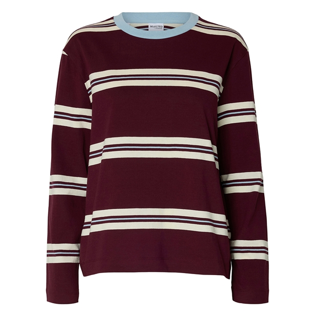 Selected Femme SlfBoxy-Luma LS O-Neck Tee Fig/Egret