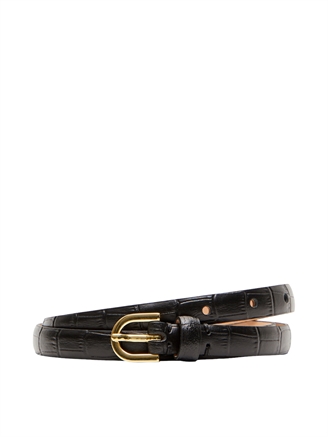 Selected Femme SlfBarba Slim Croco Belt Black