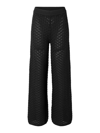 Selected Femme SlfFrida HW Structure Knit Pants Black