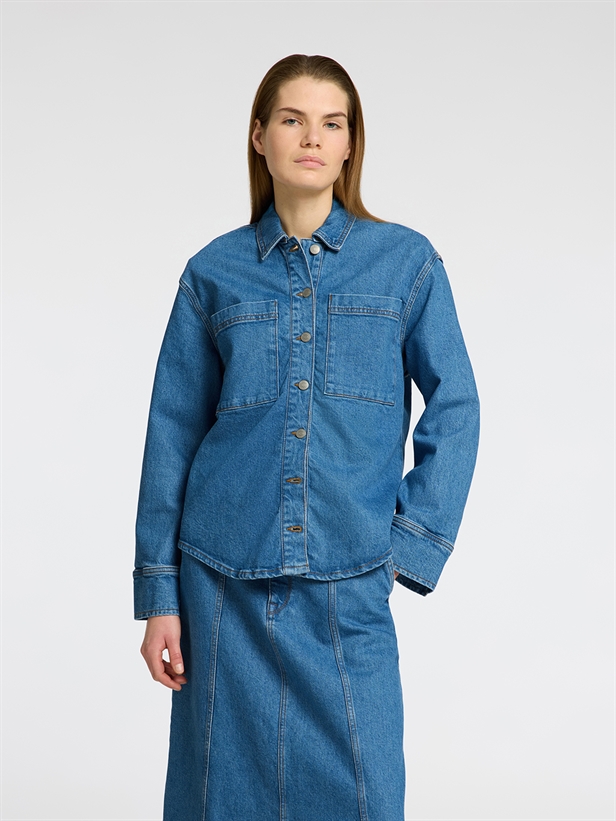 Selected Femme SlfEvelyn LS Shirt Medium Blue Denim