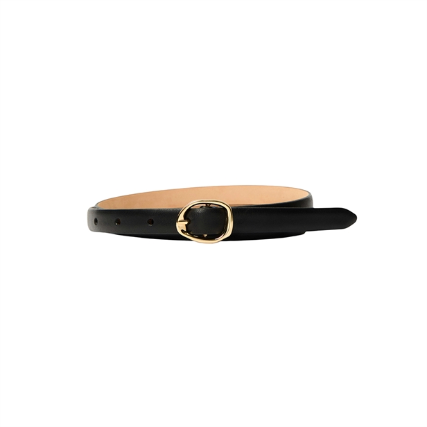 Selected Femme SlfFeline Slim Leather Belt Black