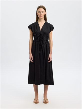 Selected Femme SlfAlly SL Midi Tie Dress Black