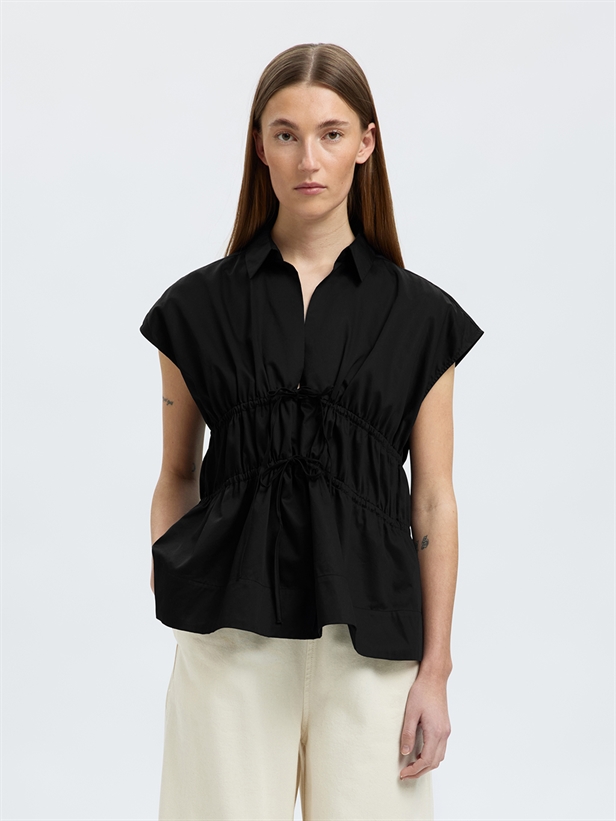 Selected Femme SlfAlly SL Tie Top Black