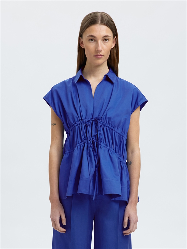 Selected Femme SlfAlly SL Tie Top Dazzling Blue