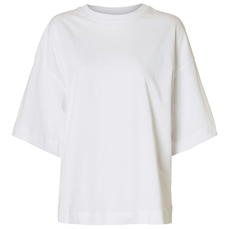 Selected Femme SlfColwoman 2/4 Oversized Tee Bright White