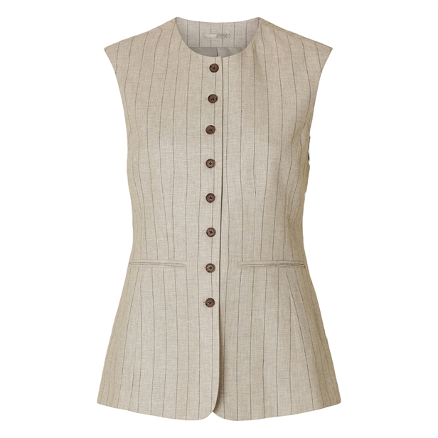 Selected Femme SlfVilka Sun Long Vest Oatmeal/Pin Stripe