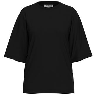 Selected Femme SlfColwoman 2/4 Oversized Tee Black