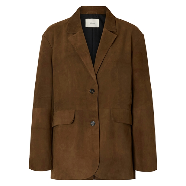 Selected Femme SlfClara Suede Blazer Cappuccino