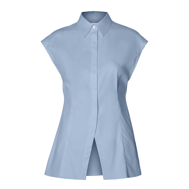 Selected Femme SlfDelia-Fina Slim SS Shirt Cashmere Blue