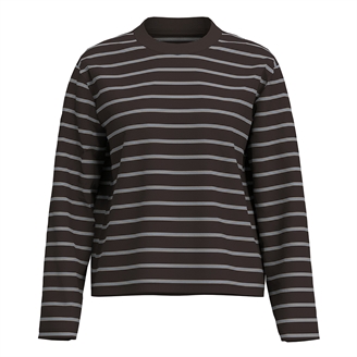 Selected Femme SlfBoxy-Luma LS O-Neck Tee Chocolate Torte