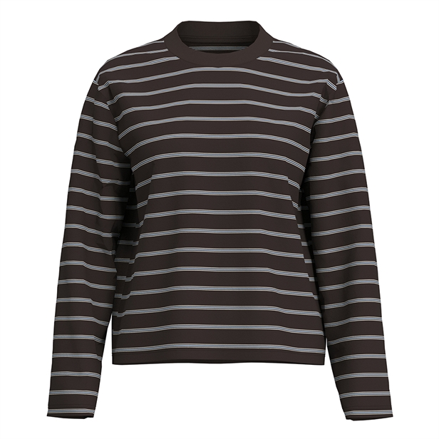 Selected Femme SlfBoxy-Luma LS O-Neck Tee Chocolate Torte