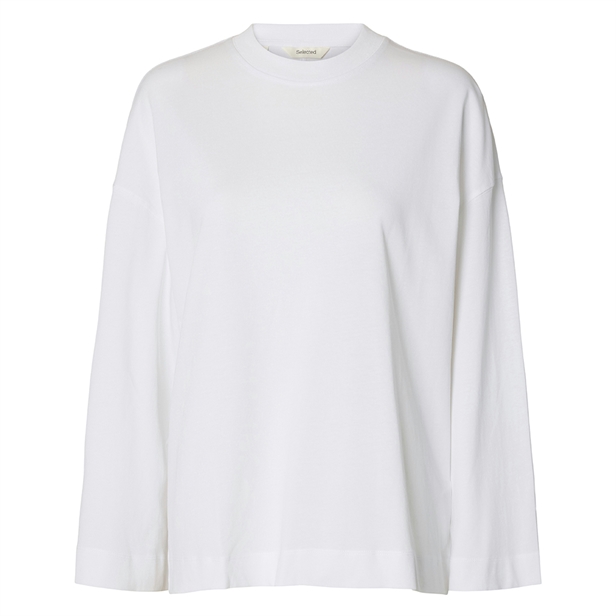 Selected Femme SlfColwoman LS Oversized Tee Bright White